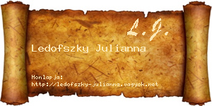 Ledofszky Julianna névjegykártya